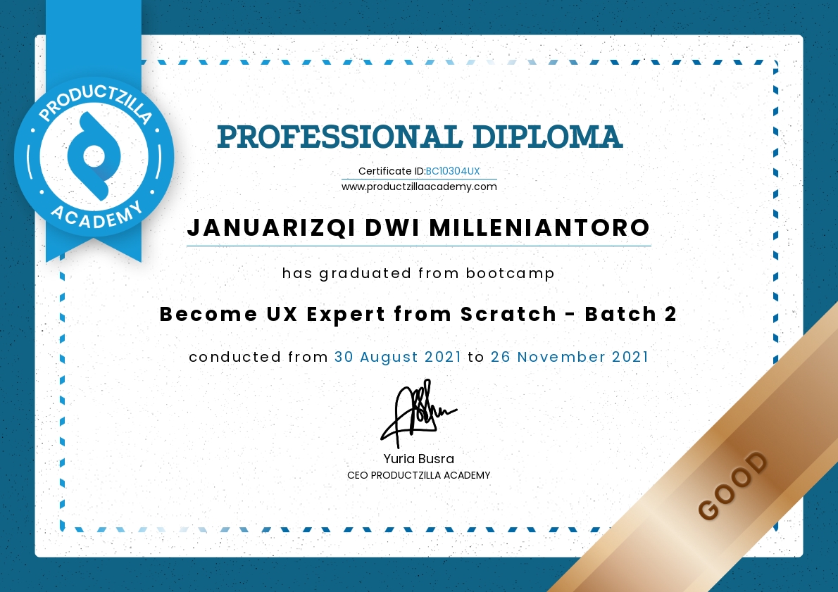 Sertifikat UX Expert (Productzilla)